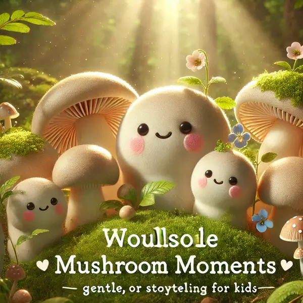 Wholesome mushroom captions for kids