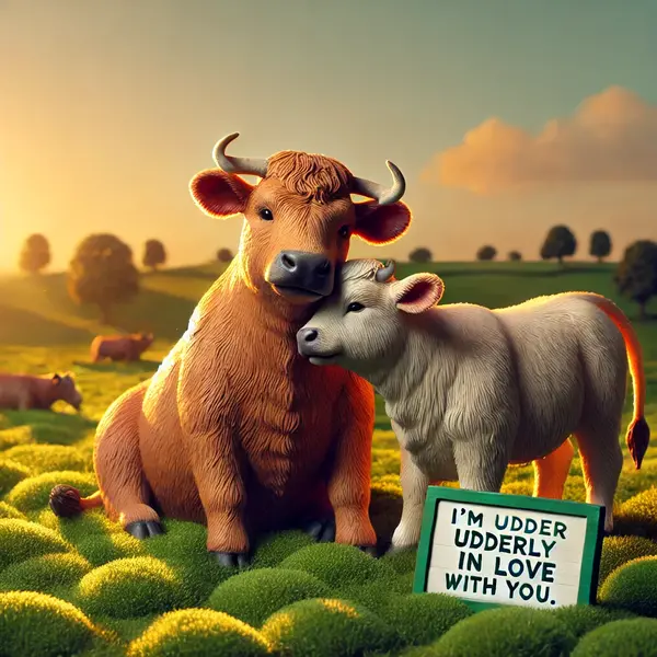 Romantic cow puns for couples