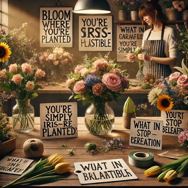 Flower arrangement puns for floral designers