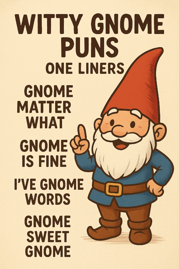 Witty Gnome Puns One Liners