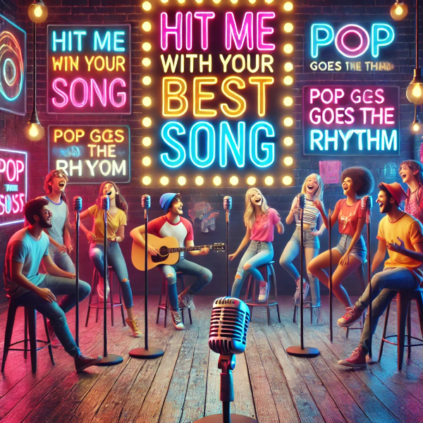 Pop music puns with upbeat energy