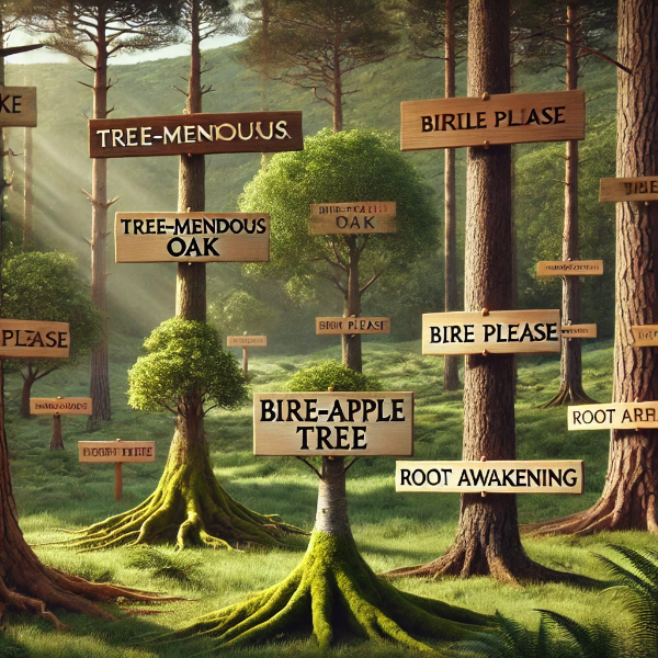Tree pun names for clever wordplay