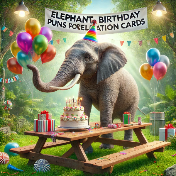 Elephant Birthday Puns for Celebration Cards