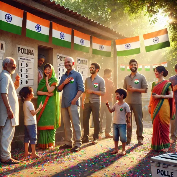 Playful Indian democracy celebration lines