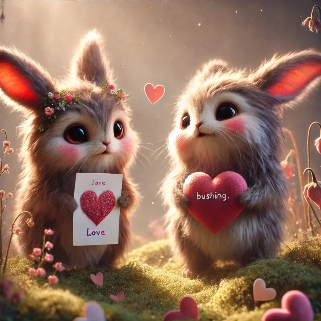 Cute Creatures With Valentine Humor.