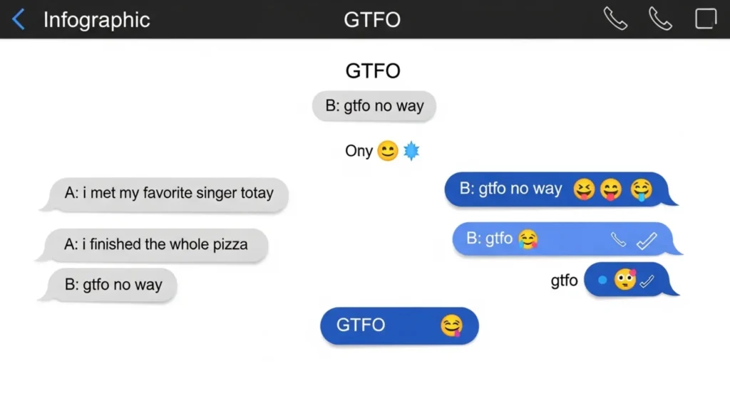 Examples of GTFO in Conversation