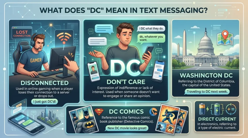 What Does DC Mean in Text