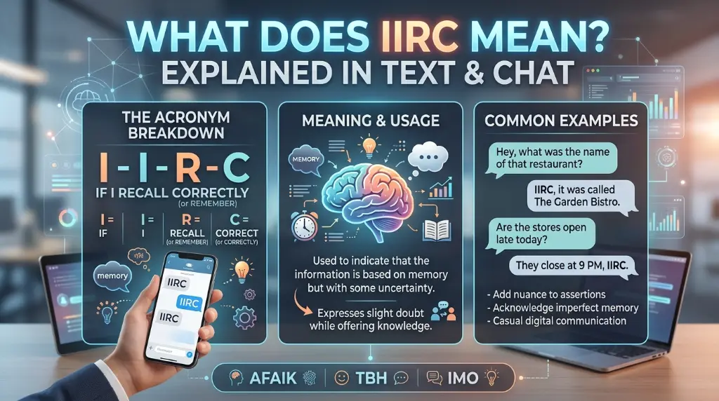what does iirc mean in text