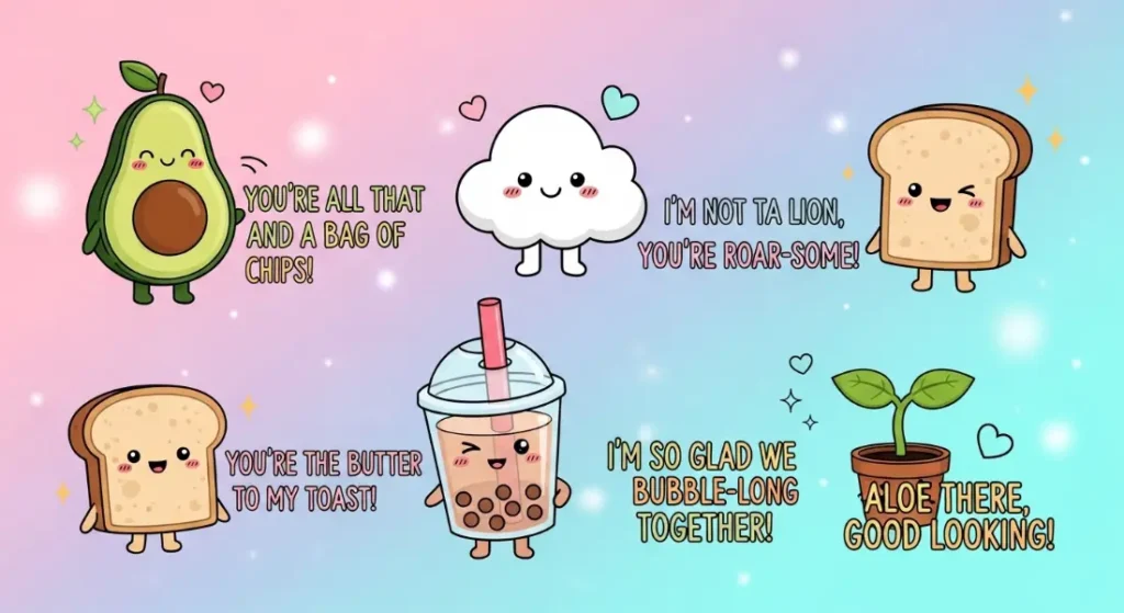Cute kawaii jokes and captions for smiles