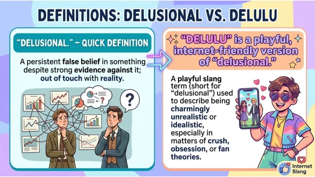 What Does delulu meaning in text 