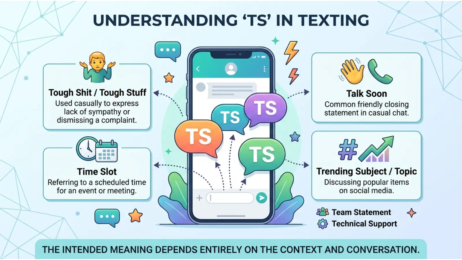 TS meaning in text